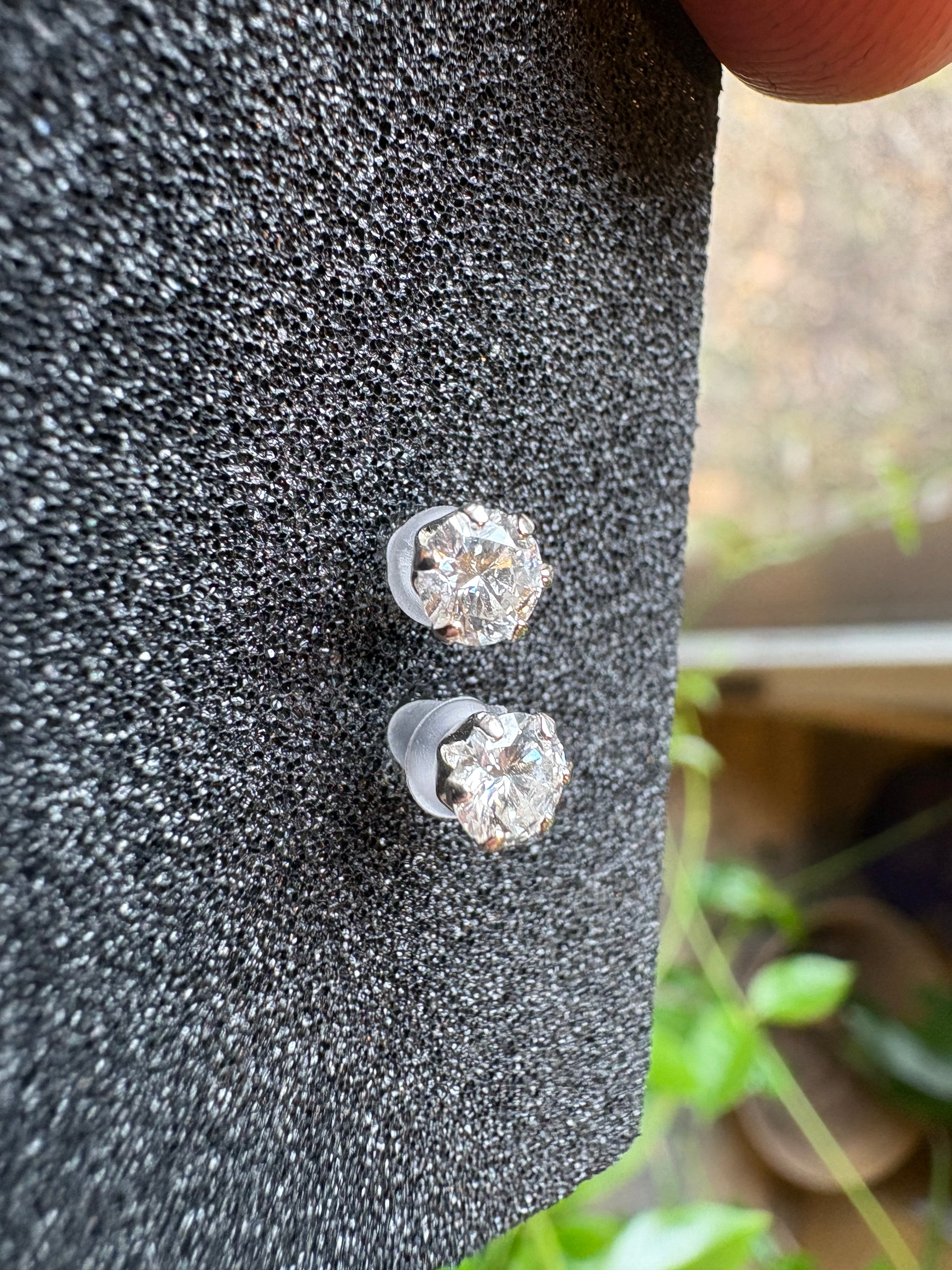 .5 CTW Lab Grown Diamond Stud Earrings – 4mm Round | E Color VVS2 | 925 Sterling Silver