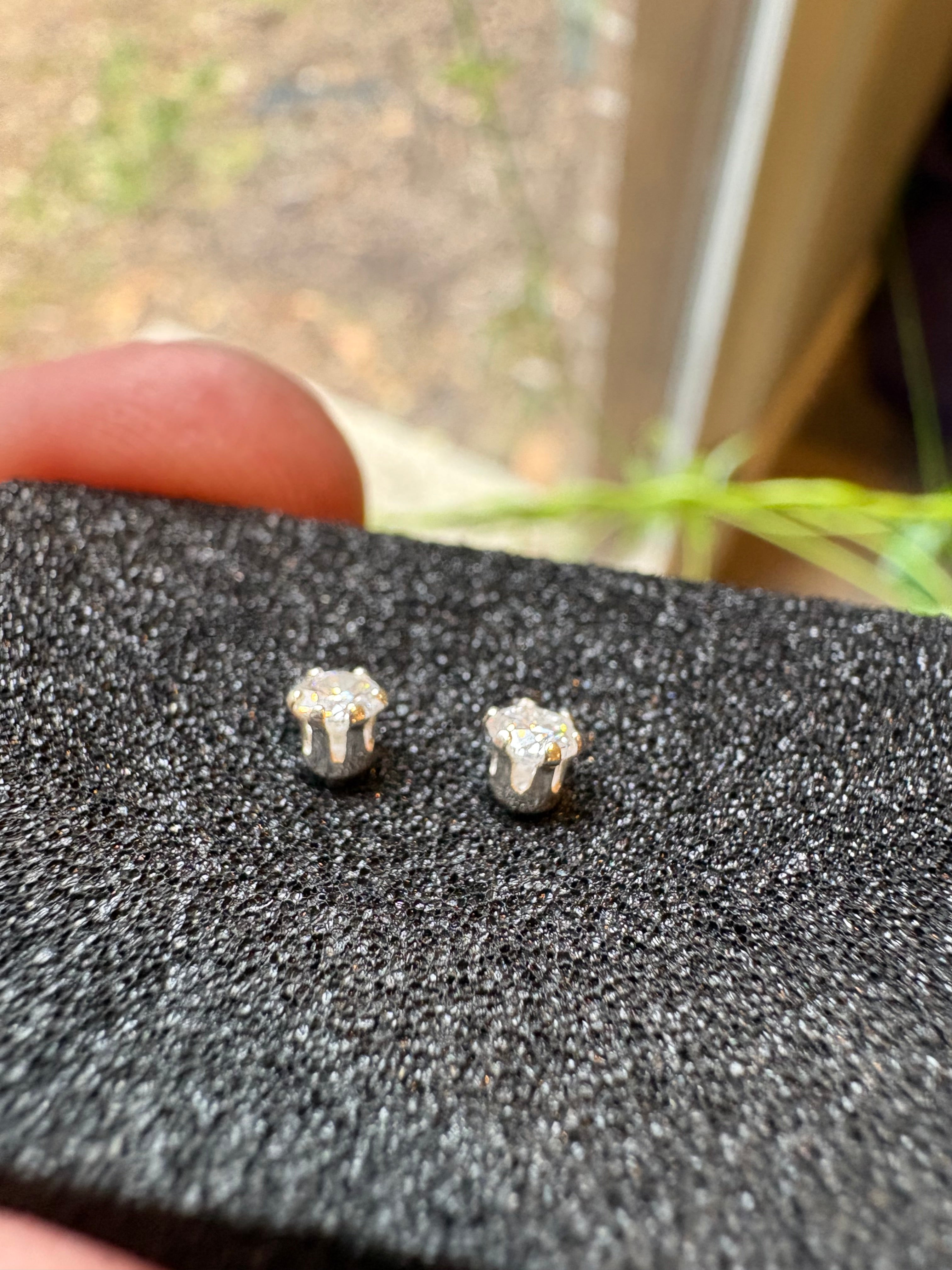.25 CTW Lab Grown Diamond Stud Earrings – 3mm Round | E Color VVS2 | 925 Sterling Silver