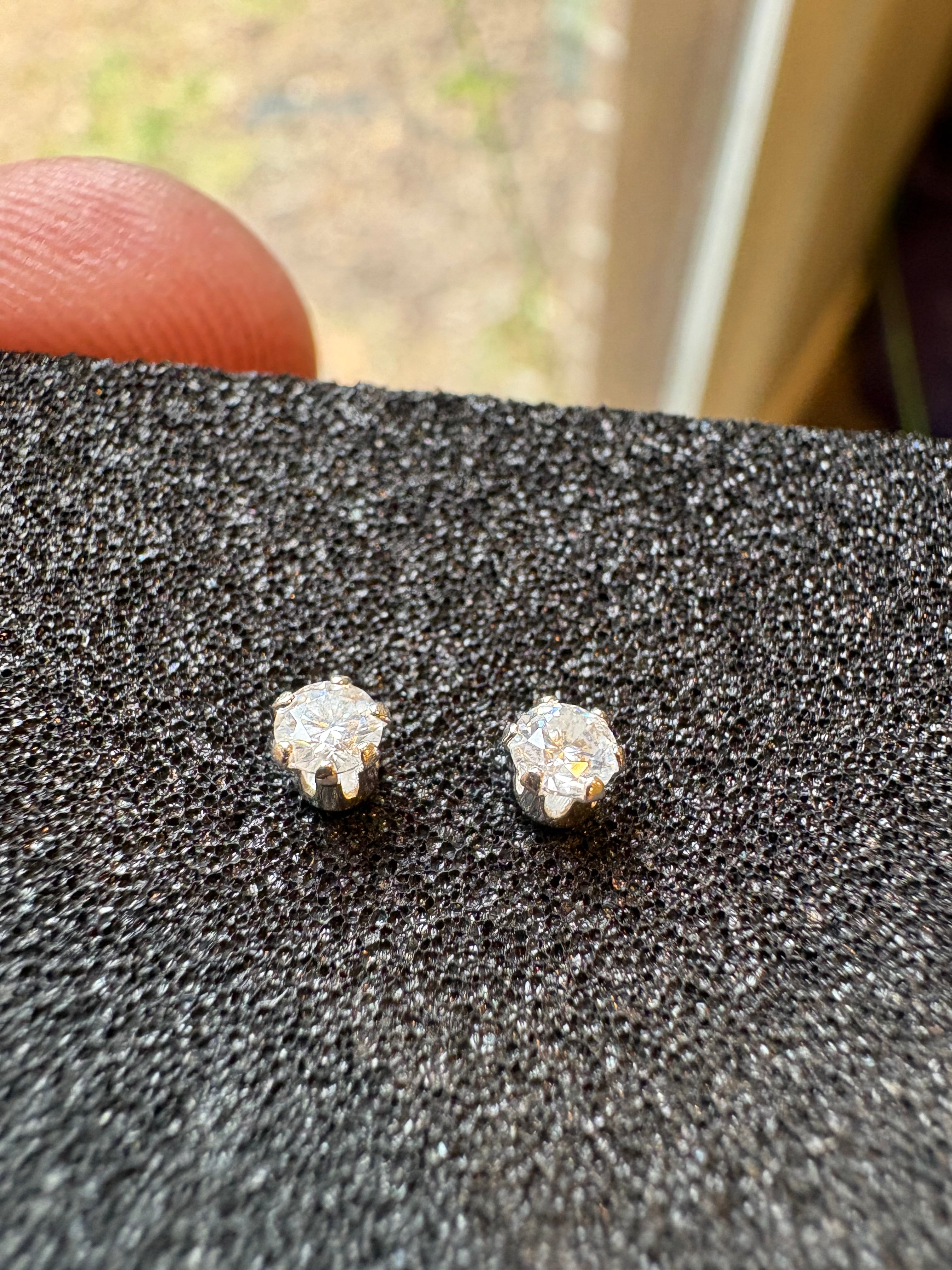 .25 CTW Lab Grown Diamond Stud Earrings – 3mm Round | E Color VVS2 | 925 Sterling Silver