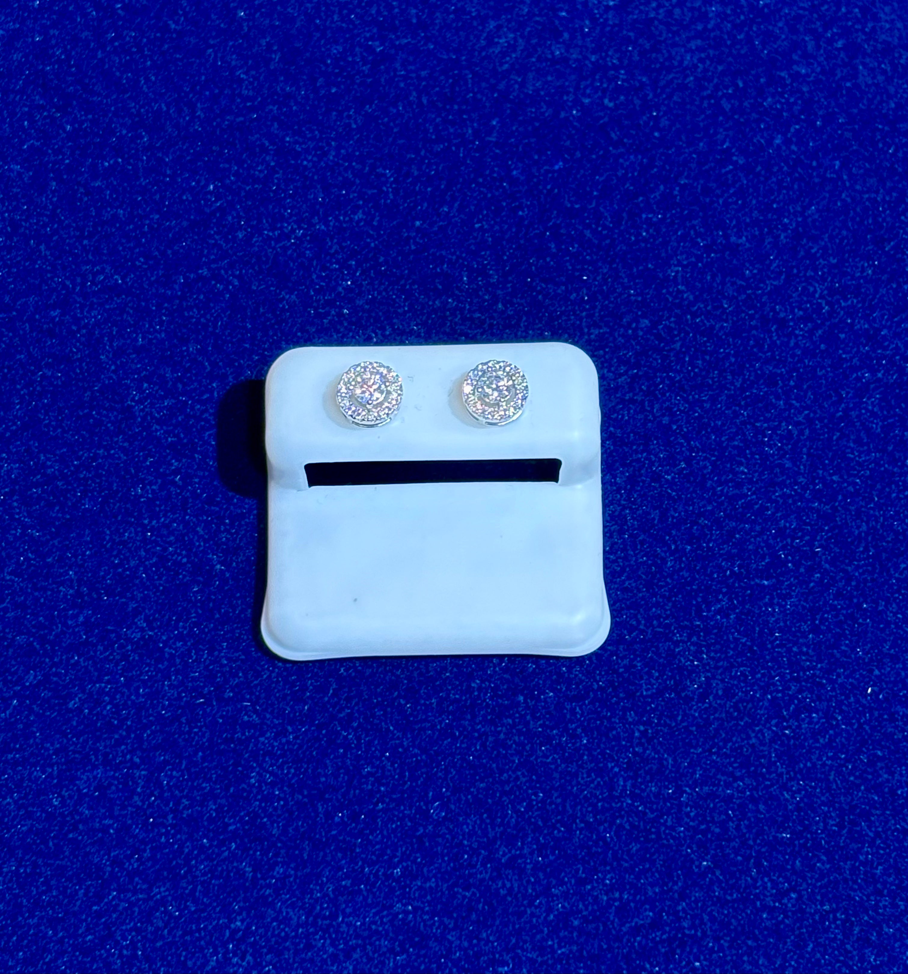 8mm Halo Moissanite Stud Earrings – 925 Sterling Silver | .85 CTW | Iced Out Diamond Look