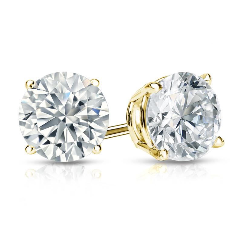Round Lab-Grown Diamond Stud Earrings