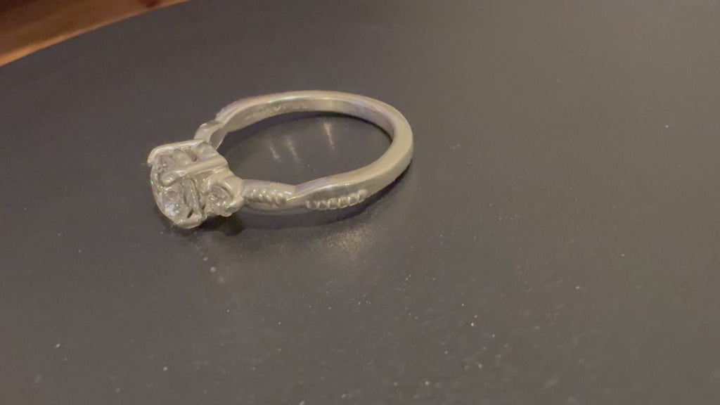 1.1ct IGI Certified Portuguese Cut Diamond Ring | 3-Stone Design in Sterling Silver